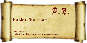 Petku Nesztor névjegykártya
